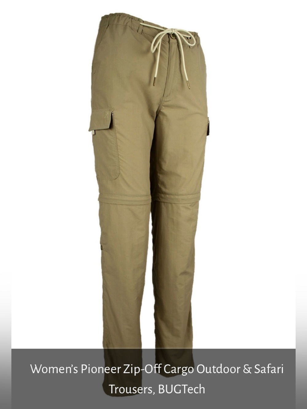 2 Women’s Rufiji Pioneer Zip-Off Cargo Outdoor & Safari BUGTech Trousers Pants L